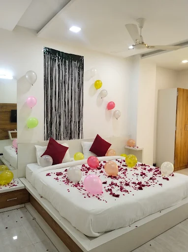 Room decorated for a celebration